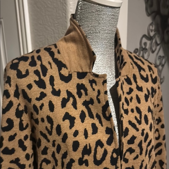 J. Crew Brown and Black Blazer‎ with Leopard Print 3/4 sleeve - Picture 3 of 7